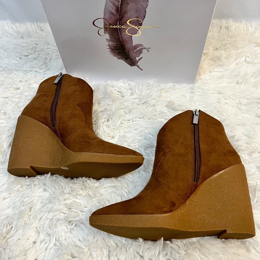 Jessica Simpson Crais Bootie Wedge Size 8 Brown NEW! - Picture 14 of 16